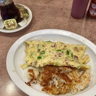 Cowboy Omlette with shredded potatoes