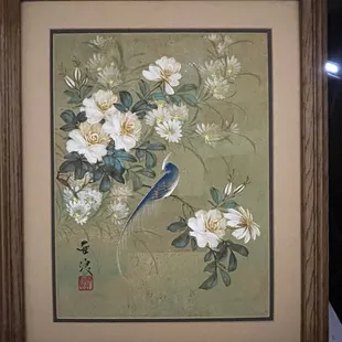 Second of two framed and matted paintings