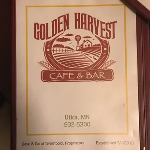 Golden Harvest Cafe &amp; Bar