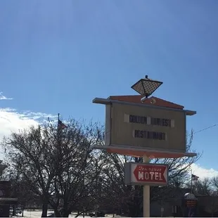a sign for a restaurant