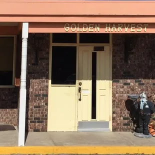 the front of the building