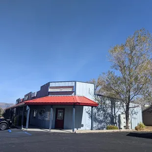 Front of the store while waiting for sign permit from the city.