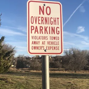 No overnight parking