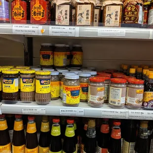 a variety of products on shelves