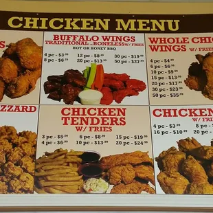 chicken menu