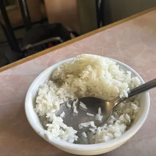 Bowl of rice (we couldn't help but dig in)