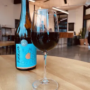 a glass of wine and a bottle of wine