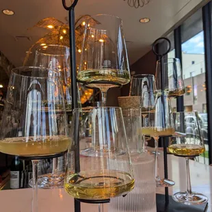 White wine seasonal flight featuring tropical notes of pear and Delicious!