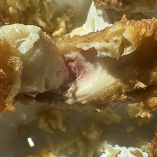 Fried chicken, not cooked  properly