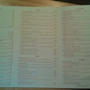 the menu