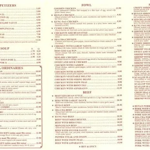 menu