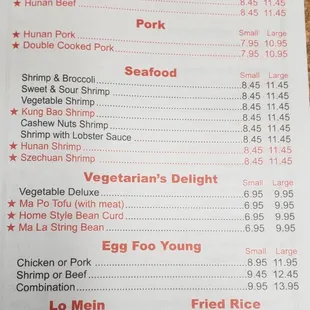 menu