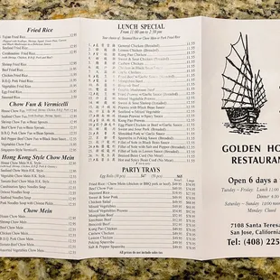 Menu  | September 2022