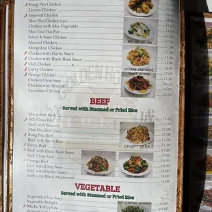 a menu for a restaurant