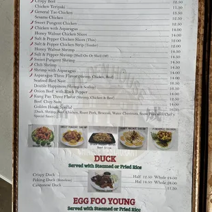 a menu for a restaurant