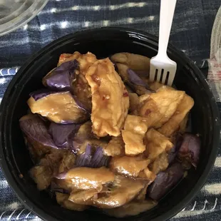 a bowl of food on a table