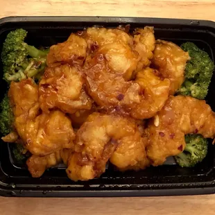 General Tso&apos;s Shrimp. It had way too much breading. Not recommended.
