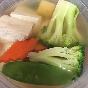 Bean curd with veggie soup - Packed with tofu + veggie! A healthy soup with low salt and lots of veggies.