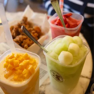 Mango Sago, Watermelon Sago, Strawberry Sago