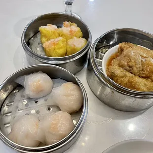 Shrimp Har Gow, Shrimp Siu Mai, &amp; Bean Curd Roll