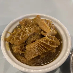 a bowl of food on a table