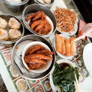 27. Chicken Feet with Black Bean Sauce 48. Shrimp Dumpling 7. Pork Soup Dumpling 29. Shiu Mai  A1. Egg Rolls P3. Combination Chow Mein