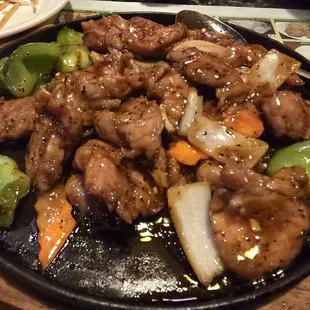 Sizzling beef and veggies