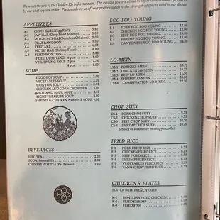 menu