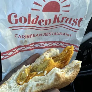 Chicken patty with coco bread