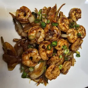 Spicy mongolian shrimp perfectly cooked!