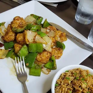 Salty Shrimp and Hunan Beef