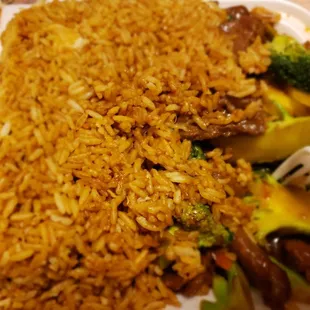 Beef &amp; Broccoli with fried rice combo