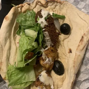 ordered a side of falafel to make my own "gyro" with chicken from the Chicken Shawarma Plate