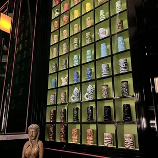 a display of bottles