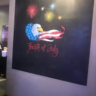 Beautiful chalk board drawing.   They have a waiter-artist who draws all the time.