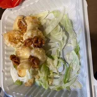 Honey walnut prawns