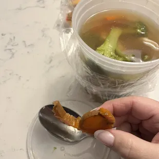 Rotten carrot in the soup
