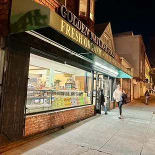 Outside at night, duh