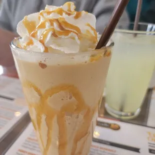 Mango lemonade ,Caramel frappe