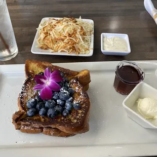 French Toast, Hash browns.