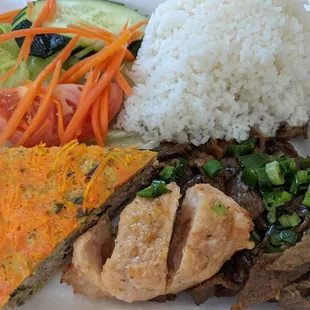#27 charbroiled beef, minced meat &amp; egg, shrimp paste served with rice