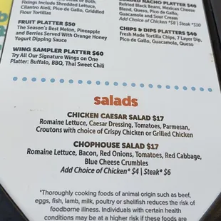 menu