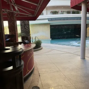 Pool entrance from the door