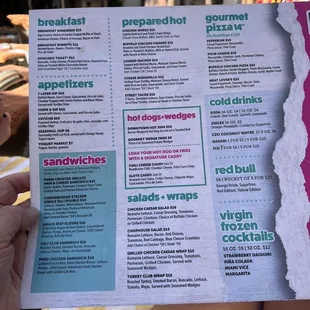 Golden Nugget LV pool menu