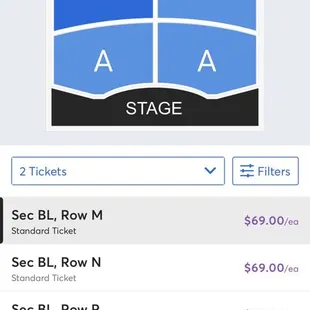 Ticket price with out fees (Ticketmaster).