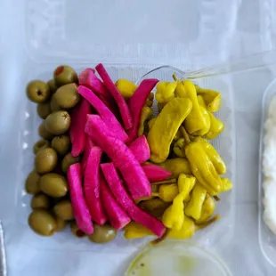 Middle Eastern Pickles and Golden Olives