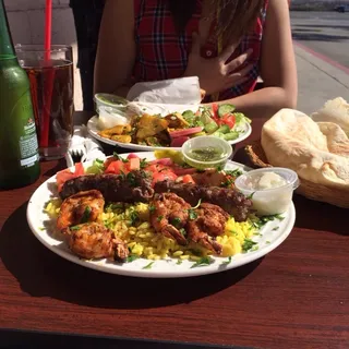 Shrimp & Kafta Kabob Plate