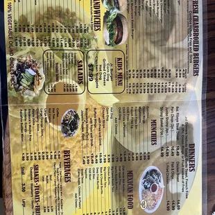 Golden Ox menu