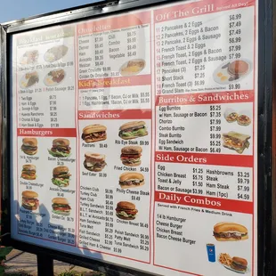 Menu part 1 of 2 (as of 09/29/2021)