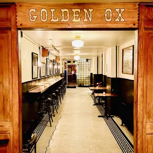 the entrance to the restaurant